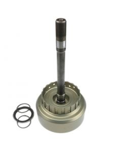 COA-32813 - ALUMINUM FORWARD DRUM (7075 BILLET) W/ 300M ALLOY INPUT SHAFT, TH SPLINE (OVERSIZED SHAFT SPLINES IN DRUM PREVENT FAILURES)