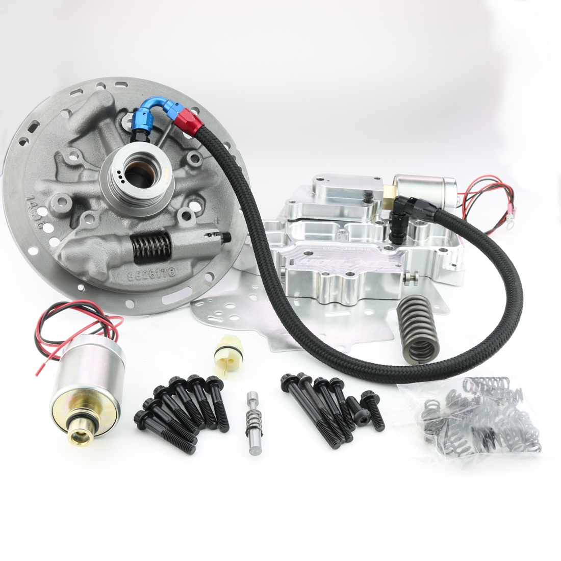 COA-22027-AL-ID-1.250 - BILLET ALUMINUM INSTANT REACTION TRANS BRAKE KIT W/ CLEAN NEUTRAL AND LOW BAND APPLY (PR/N123N), W/ INTERNAL DUMP FOR 1 1/4" INPUT SHAFT. (INCLUDES PUMP COVER ASSY. W/ ADJUSTABLE REGULATOR, FITTINGS AND HOSE)-0