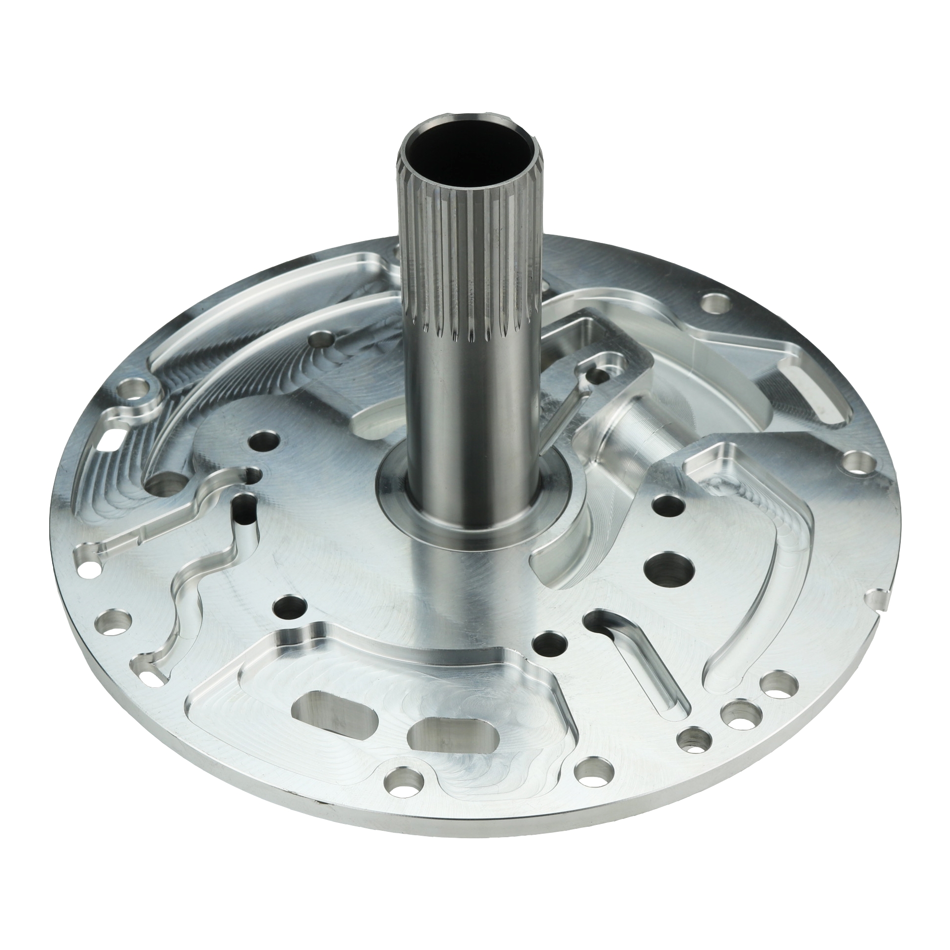 CCP-0228677D - BILLET ALUMINUM PUMP COVER W/ 27 SPLINE BOLT-IN STATOR SHAFT, ADJ REGULATOR, USED W/ 1" 30 SPLINE INPUT SHAFT