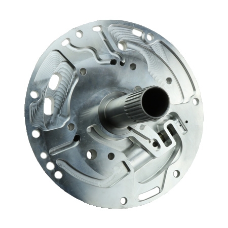 CCP-0228677E - BILLET ALUMINUM PUMP COVER W/ 27 SPLINE BOLT-IN STATOR SHAFT, ADJ REGULATOR, USED W/ 1-1/8" 35 SPLINE INPUT SHAFT