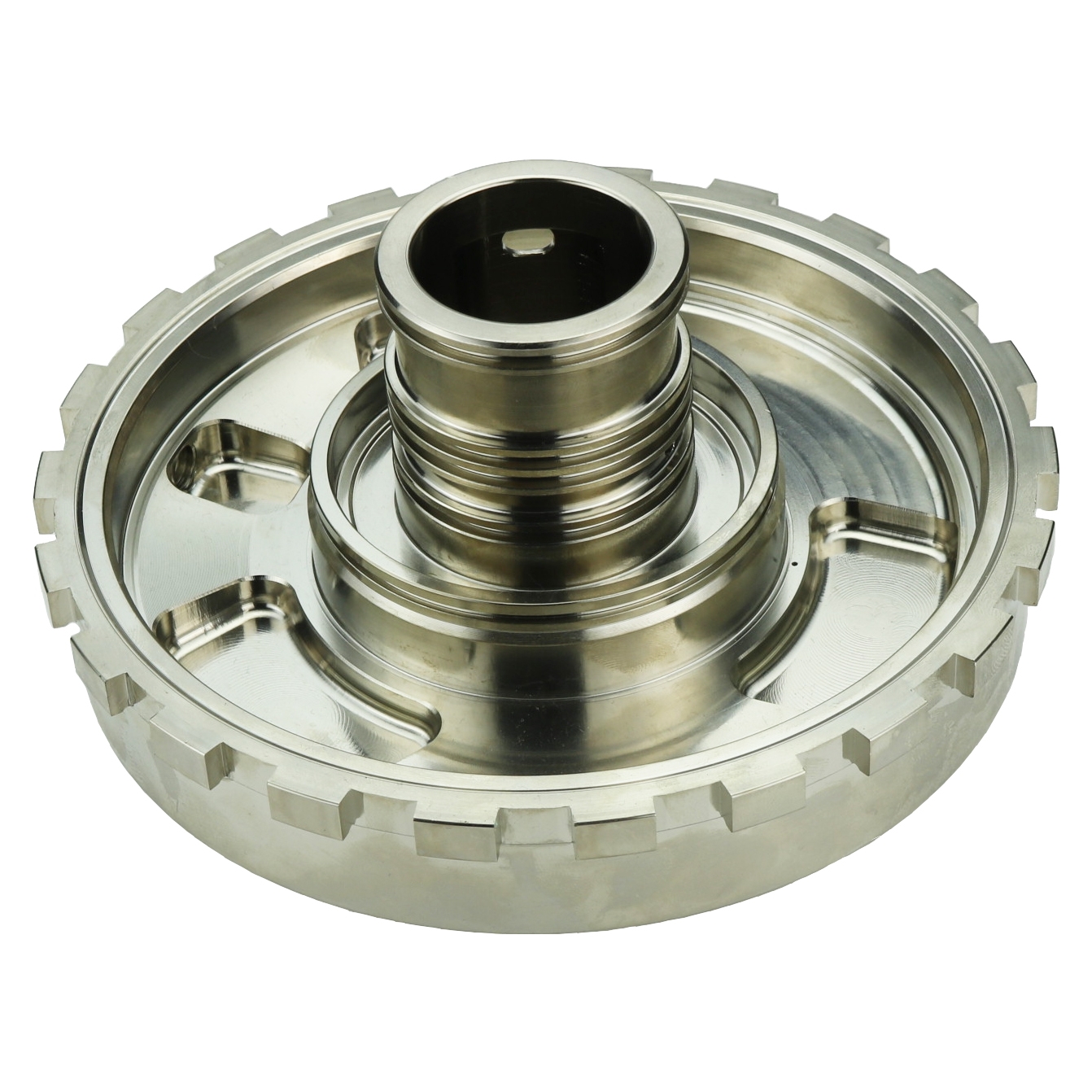 CCP-0228798J - BILLET ALUMINUM (7075) CENTER SUPPORT (BARE), TH400 CONVENTIONAL OR CENTER LUBE, DIRECT FEED, HARD ANODIZED, USE W/ STATIC CAM